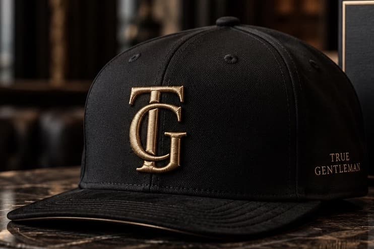 Monogram Cap Noir — kšiltovka se zlatým monogramem TG